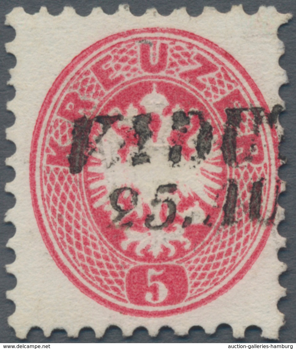 Österreich - Verwendung In Liechtenstein: 1863, 5 Kr. Rosa Doppeladler Gez. 9 1/2 Mit L2 VADUTZ, Kab - Otros & Sin Clasificación