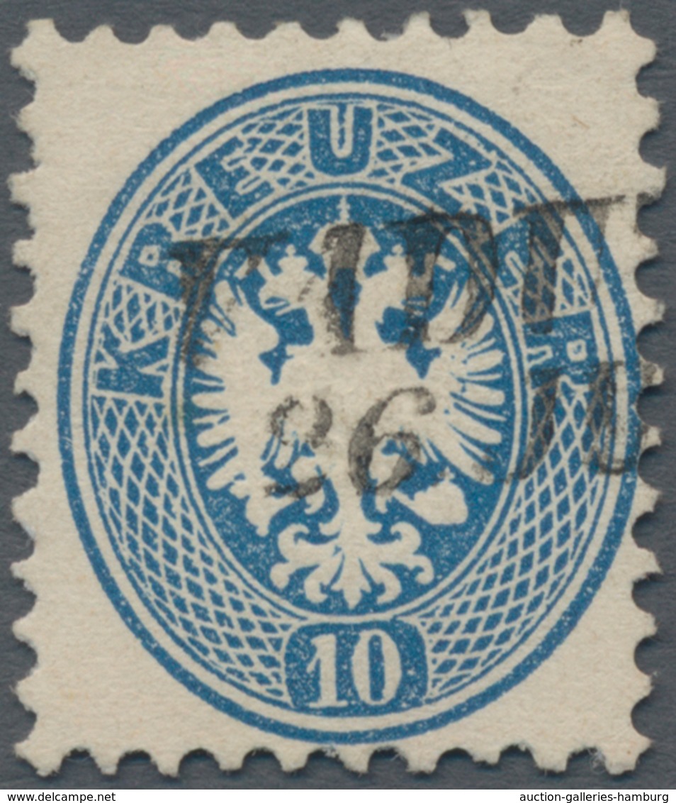 Österreich - Verwendung In Liechtenstein: 1863, 10 Kr. Blau Doppeladler Mit L2 VADUTZ, Kab.stück, Lt - Other & Unclassified