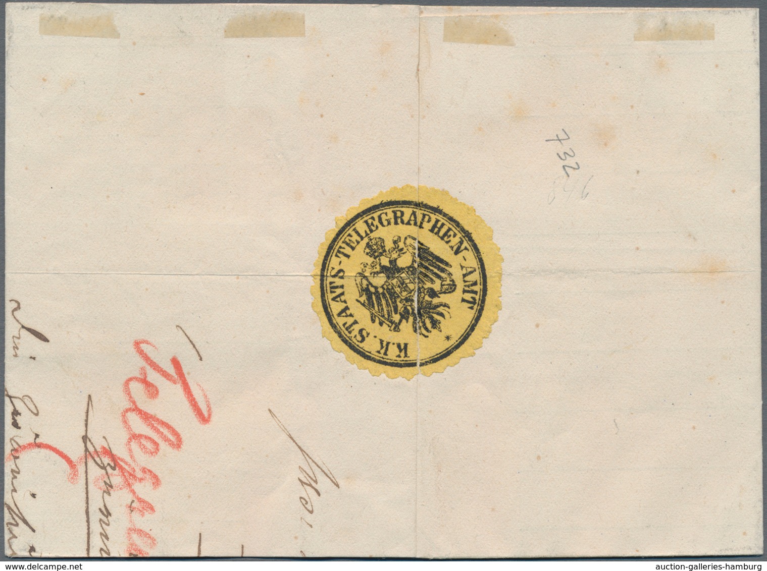 Österreich - Verwendung In Liechtenstein: 1874, Telegramm-Umschlag Der K.k.österreichischen Post (Ei - Otros & Sin Clasificación