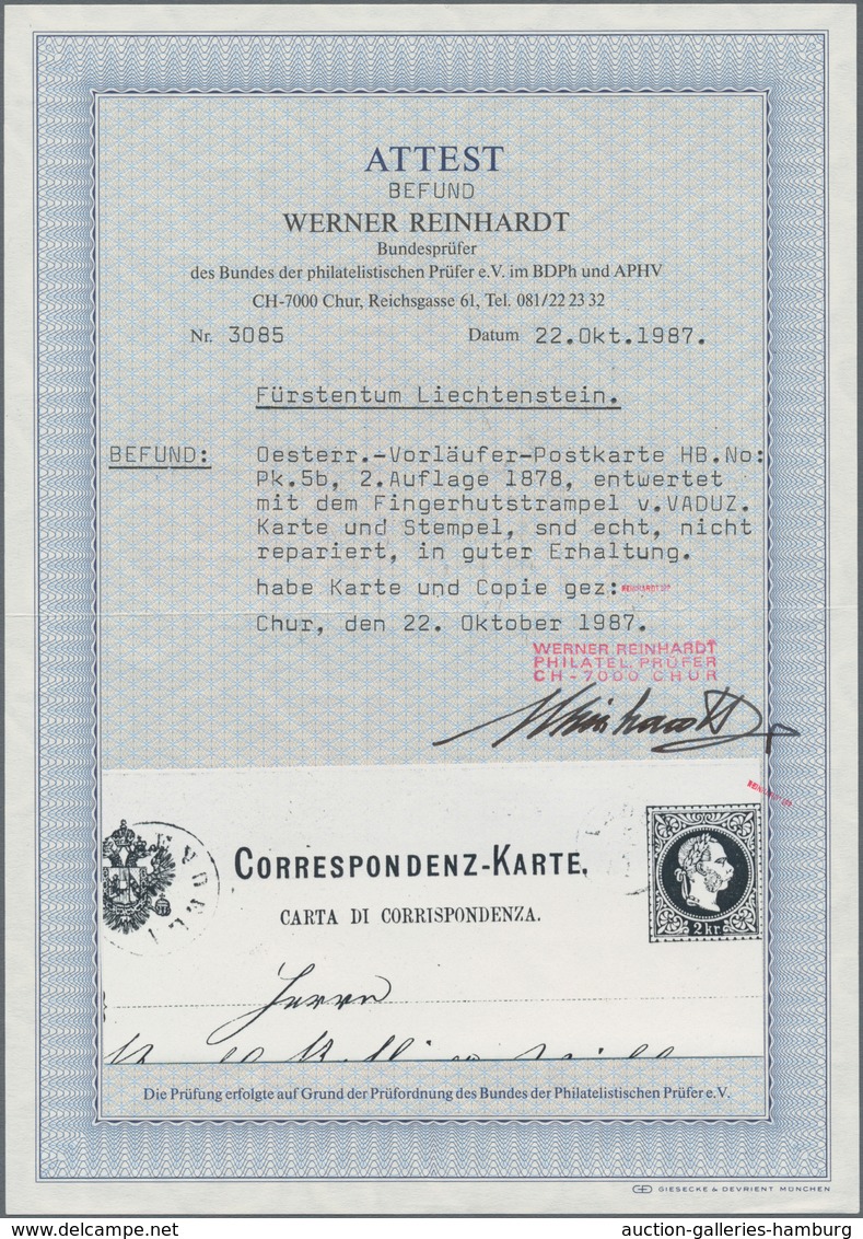 Österreich - Verwendung In Liechtenstein: 1878, Ganzsachen-Postkarte 2 Kr. Kaiserkopf Rotbraun,dt.-i - Other & Unclassified
