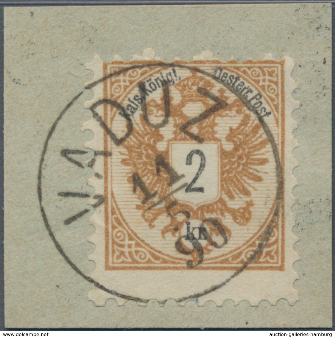 Österreich - Verwendung In Liechtenstein: 1883, 2 Kr. Braun Doppeladler, Auf Kab.briefstück, Mi. 600 - Other & Unclassified