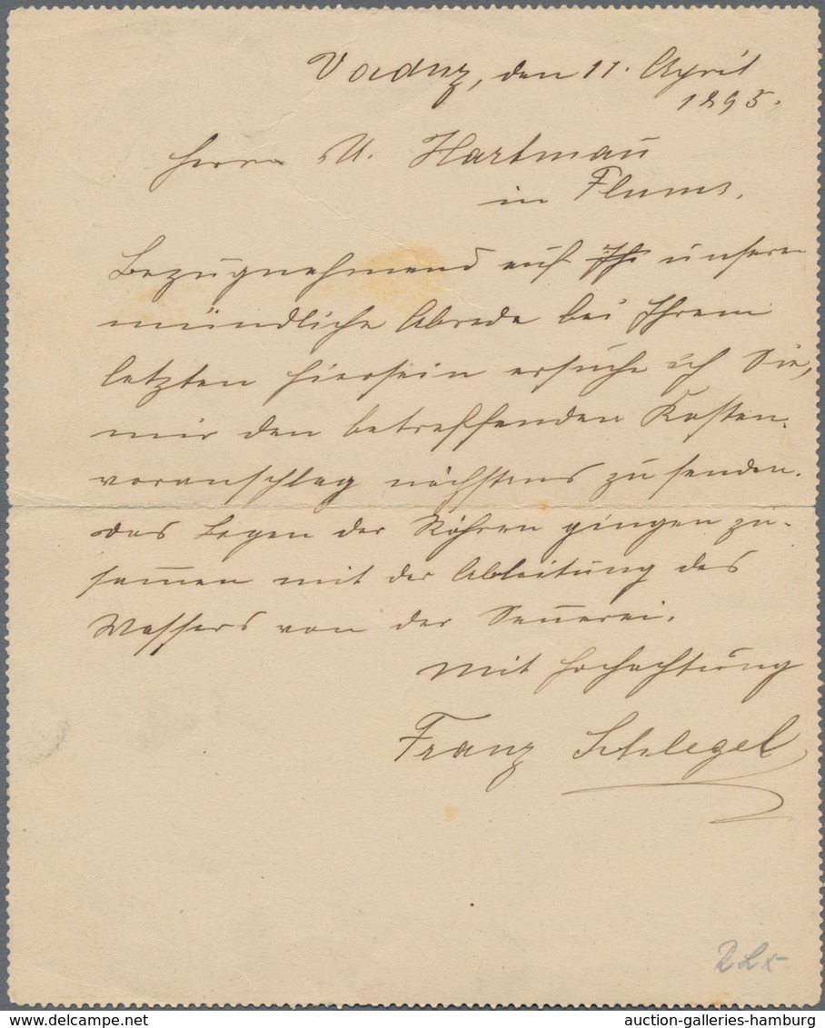 Österreich - Verwendung In Liechtenstein: 1895, Ganzsachen-Kartenbrief 5 Kr. Kaiserkopf Türbogenmust - Andere & Zonder Classificatie