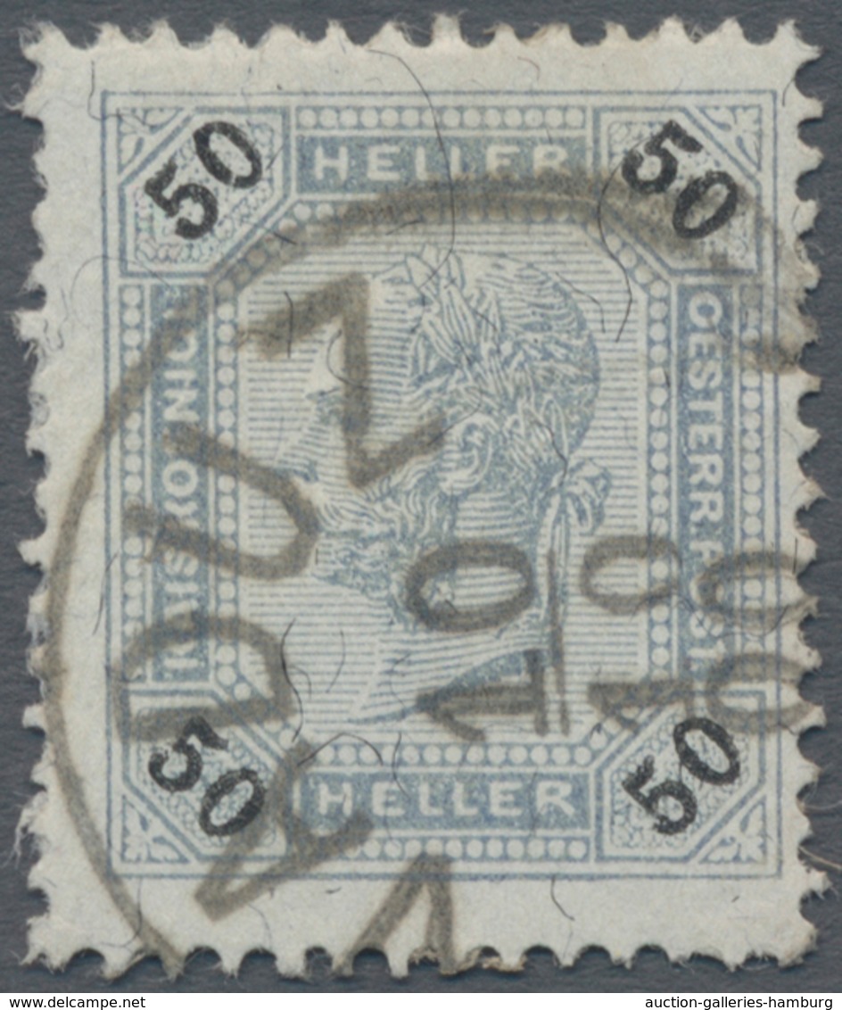 Österreich - Verwendung In Liechtenstein: 1899, 50 H. Kaiserkopf Nach Rechts Ohne Lack, Kab.stück, M - Autres & Non Classés