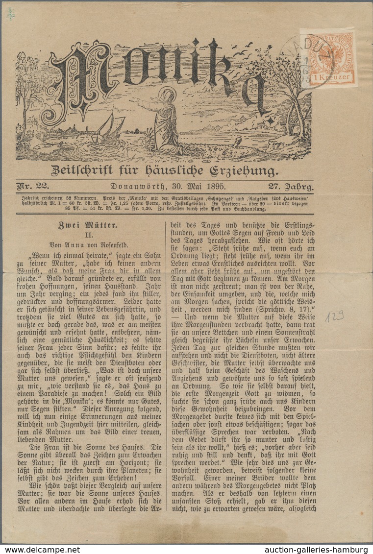 Österreich - Verwendung In Liechtenstein: 1900, Zeitungsstempelmarke 1 Kr.rotbraun Doppeladler Im Kr - Autres & Non Classés