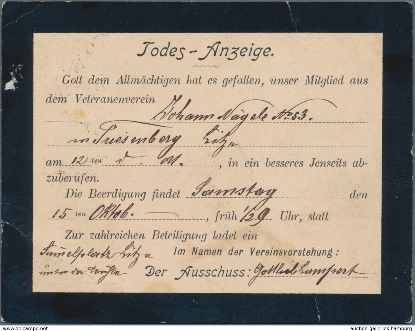 Österreich - Verwendung In Liechtenstein: 1904, 3 H. Kaiserkopf Gelbbraun Mit Lack Auf Todes-Anzeige - Otros & Sin Clasificación