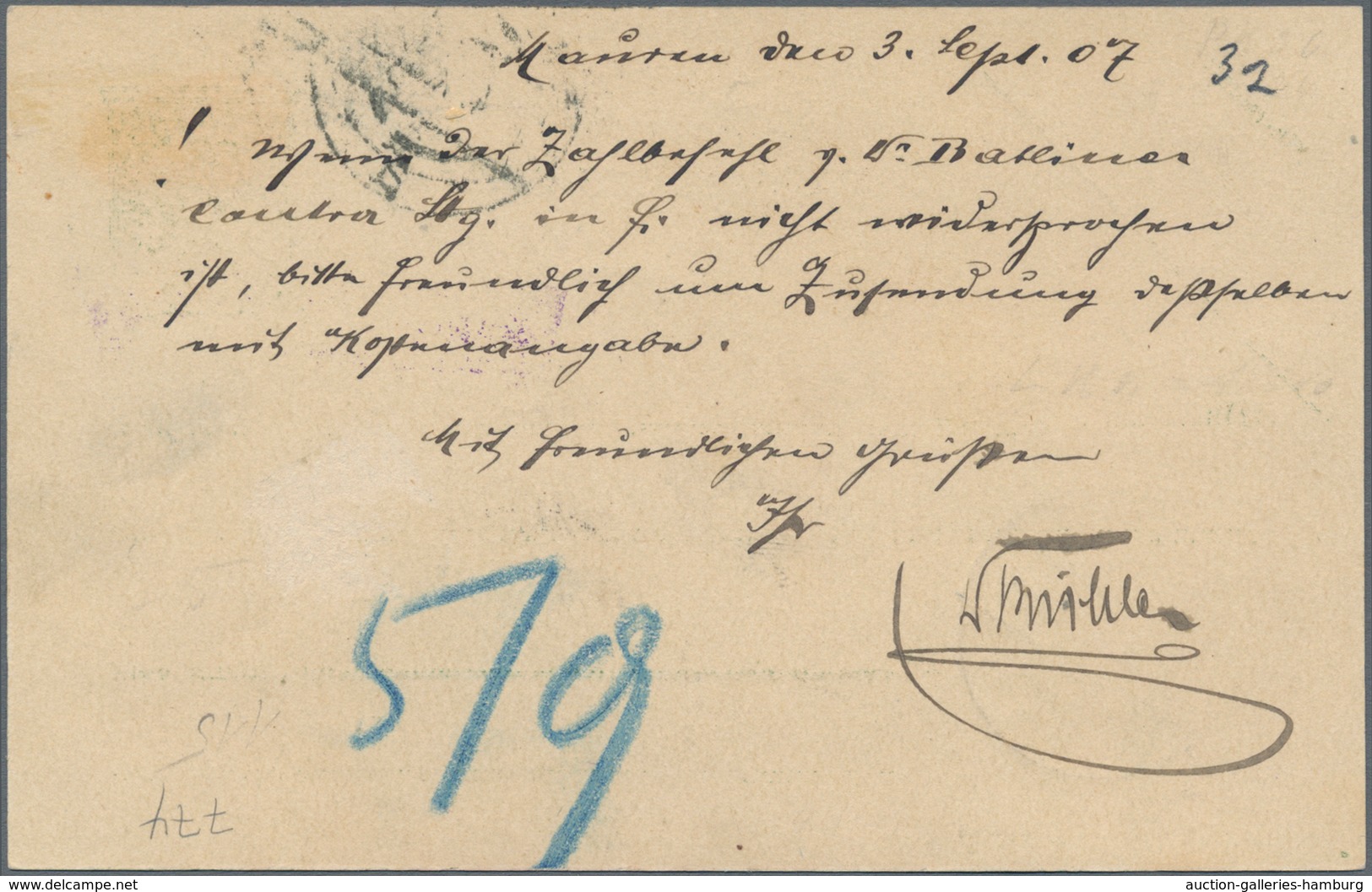 Österreich - Verwendung In Liechtenstein: 1907, Postablagestempel *MAUREN LIECHTENSTEIN* Auf 5 H. Be - Sonstige & Ohne Zuordnung