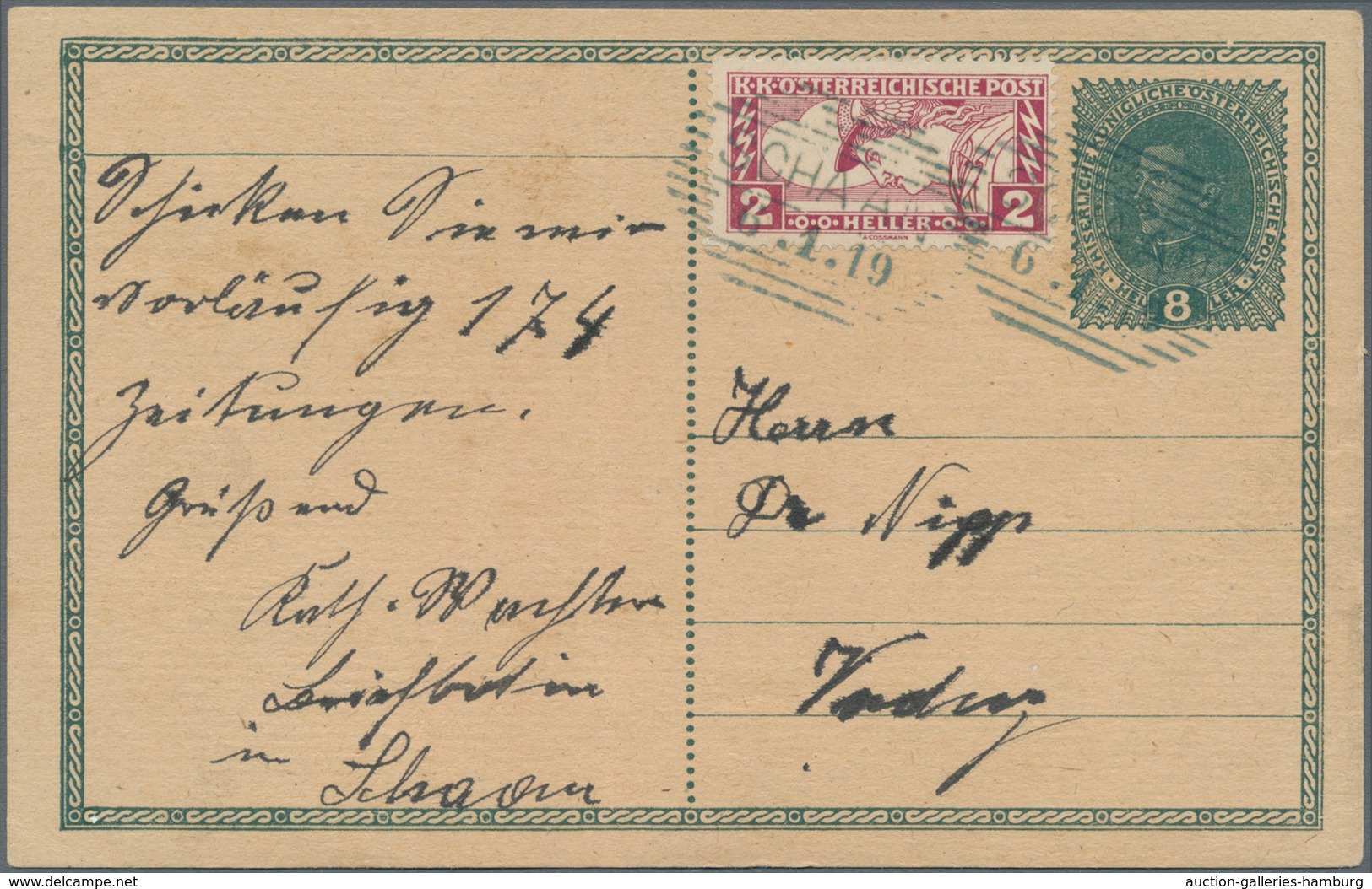 Österreich - Verwendung In Liechtenstein: 1918, Ganzsachen Postkarte 8 H. Kaiser Karl ( Leichter Mit - Other & Unclassified