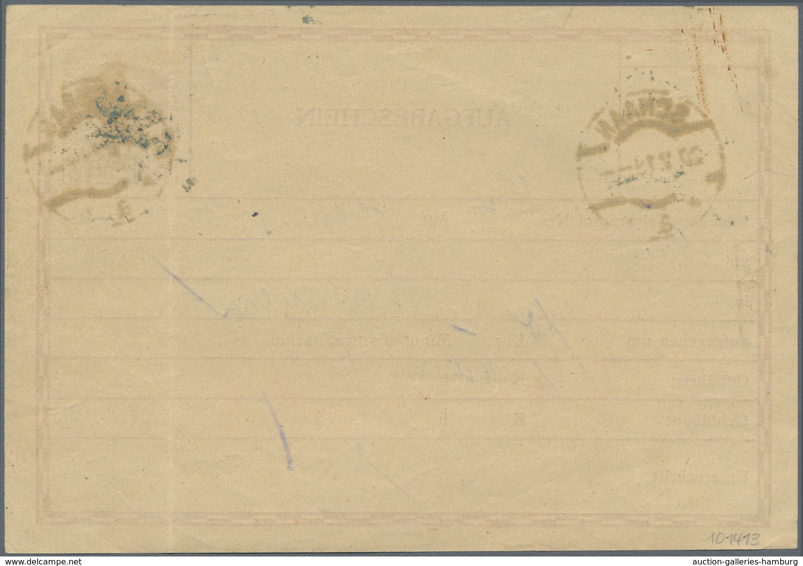 Österreich - Verwendung In Liechtenstein: 1919, Telegramm-Aufgabeschein (leichte Bugspur) Mit Einged - Other & Unclassified