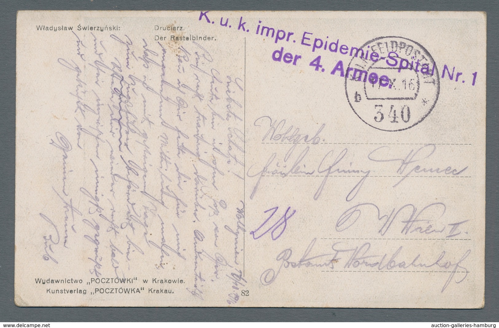 Österreich - Militärpost / Feldpost: 1915-1918, interessante Partie von neun österreichischen Feldpo