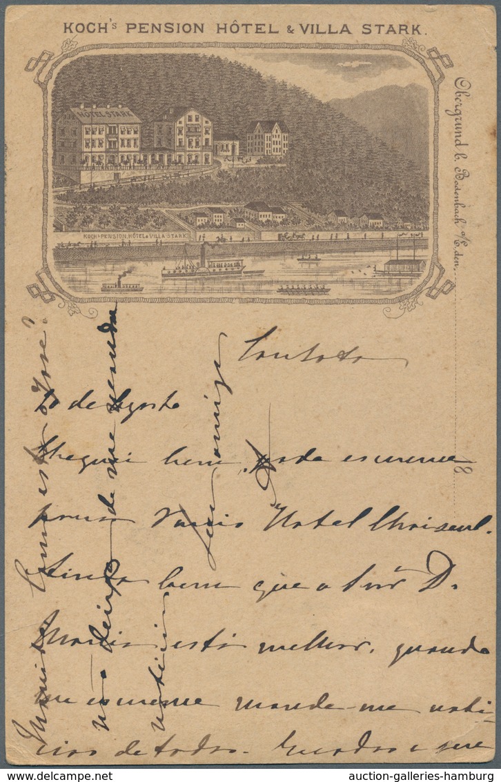 Österreich - Ganzsachen: 1894, 2 Kr Braun Ganzsachenkarte Mit Zusatzfrankatur Von Bodenbach Nach POR - Andere & Zonder Classificatie