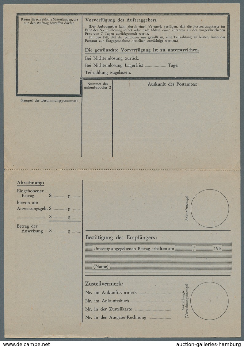 Österreich - Ganzsachen: 1950/51, Trachten Korrespondenzkarte 30 Gr. Violett, Postauftragskarte 60 G - Other & Unclassified