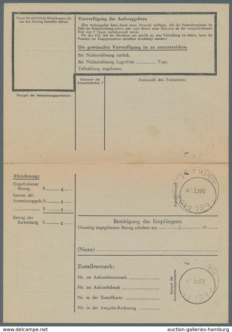 Österreich - Ganzsachen: 1950/51, Trachten Korrespondenzkarte 30 Gr. Violett, Postauftragskarte 60 G - Sonstige & Ohne Zuordnung