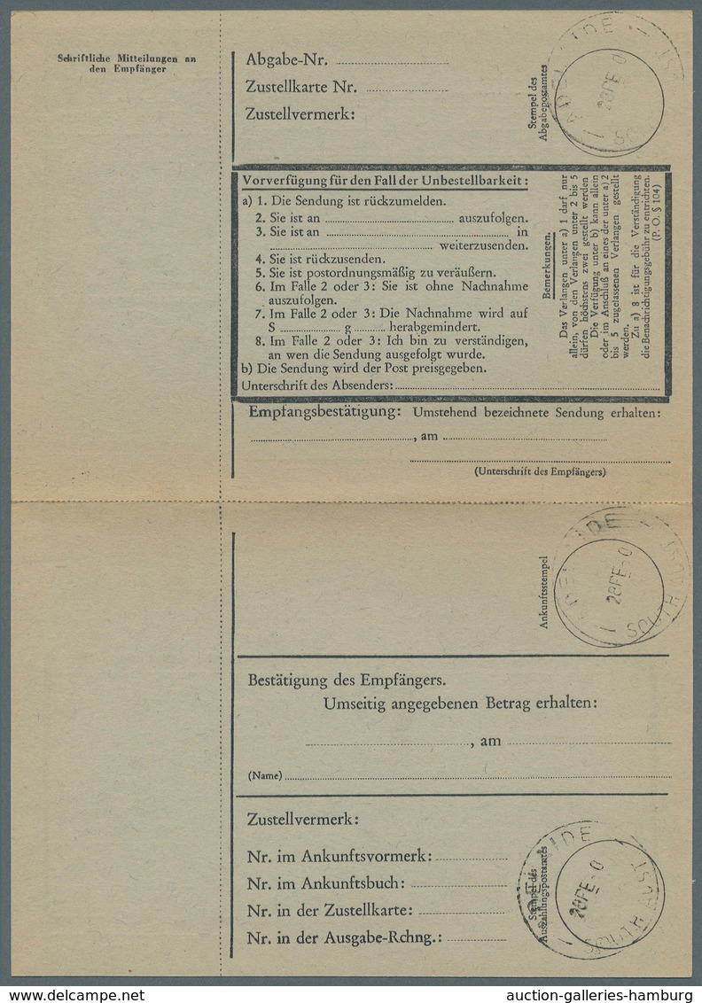 Österreich - Ganzsachen: 1950/51, Trachten Korrespondenzkarte 30 Gr. violett, Postauftragskarte 60 G