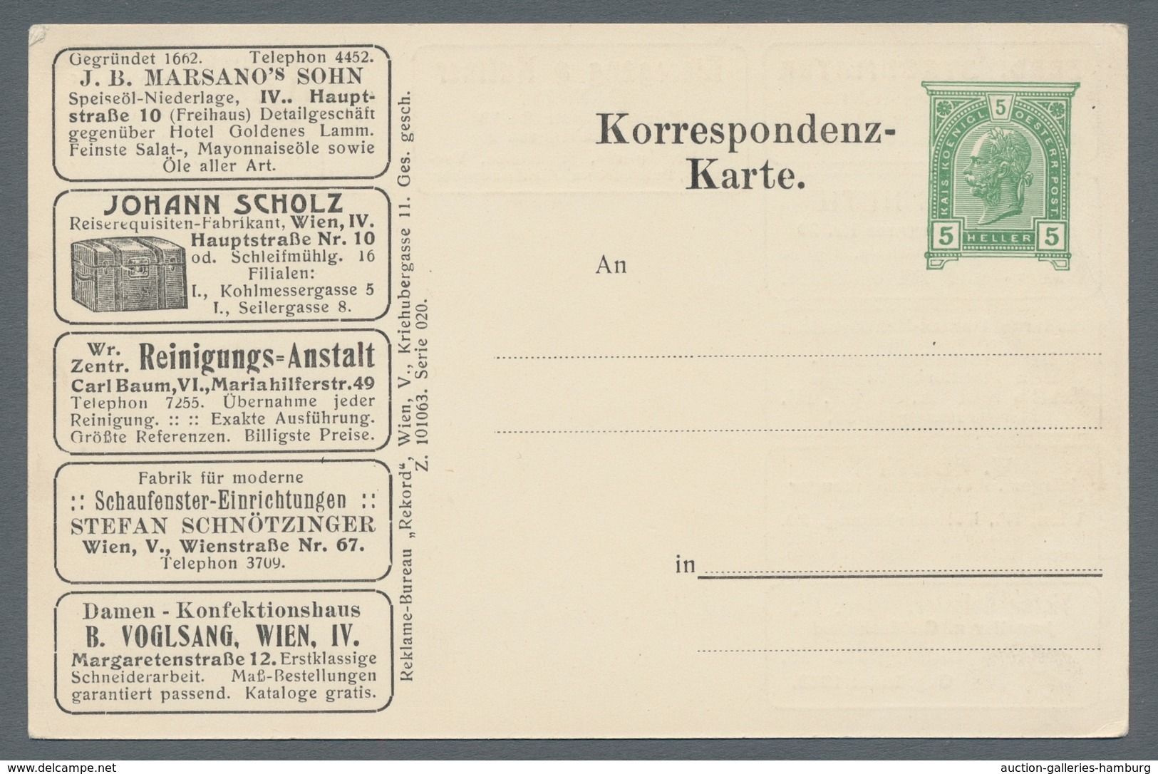 Österreich - Privatganzsachen: 1907, Zwei Verschiedene Anzeigen-GSK Zu 5 Heller Eine Gelaufen, Eine - Sonstige & Ohne Zuordnung