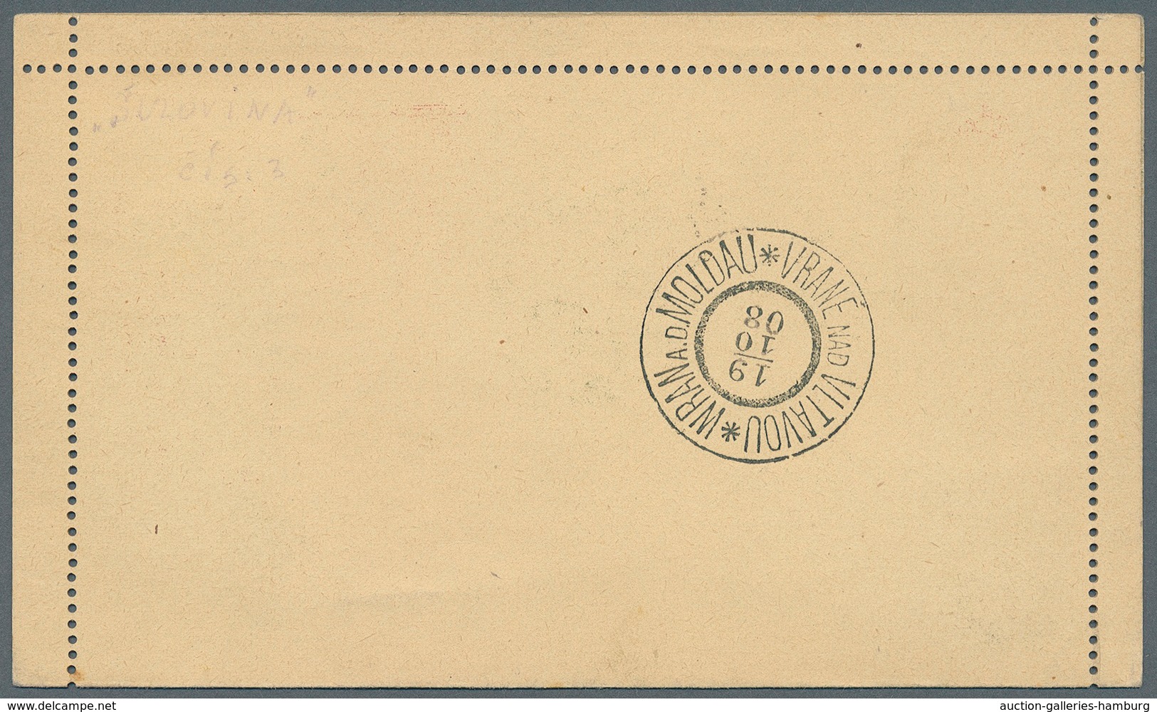 Österreich - Privatganzsachen: 1908 (18.10.), Aushilfs-Kartenbrief 10 H. Rot Neben Durchbalkten 6 H. - Otros & Sin Clasificación