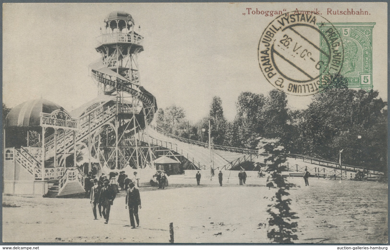 Österreich - Privatganzsachen: 1908. Privat-Postkarte 5 H Franz Joseph Mit Rs. Foto-Abb. "Toboggan, - Otros & Sin Clasificación