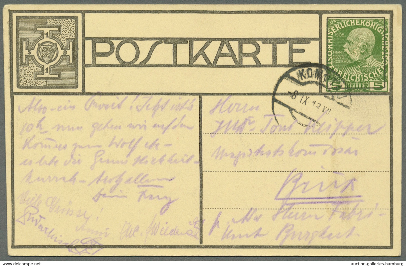 Österreich - Privatganzsachen: 1913 (31.8. Bzw. 8.9.), Zwei Offizielle Postkarten Zur Deutschböhmisc - Otros & Sin Clasificación