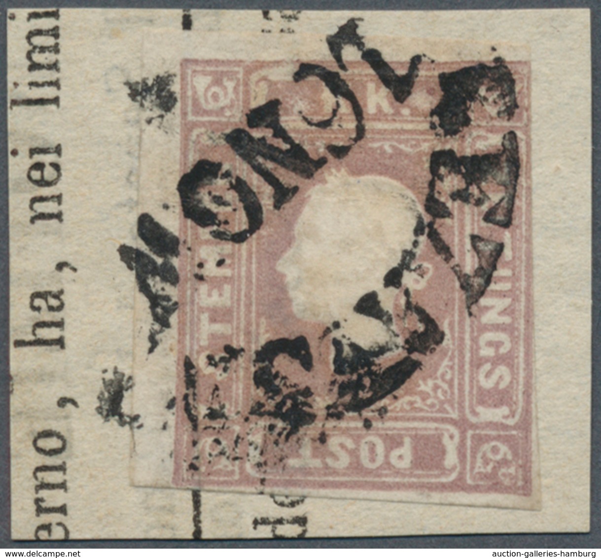 Österreich - Stempel: 1859, (1,05 Kr) Graulila Zeitungsmarke, Links Berührt, Sonst Gut Gerandetes Pr - Maschinenstempel (EMA)