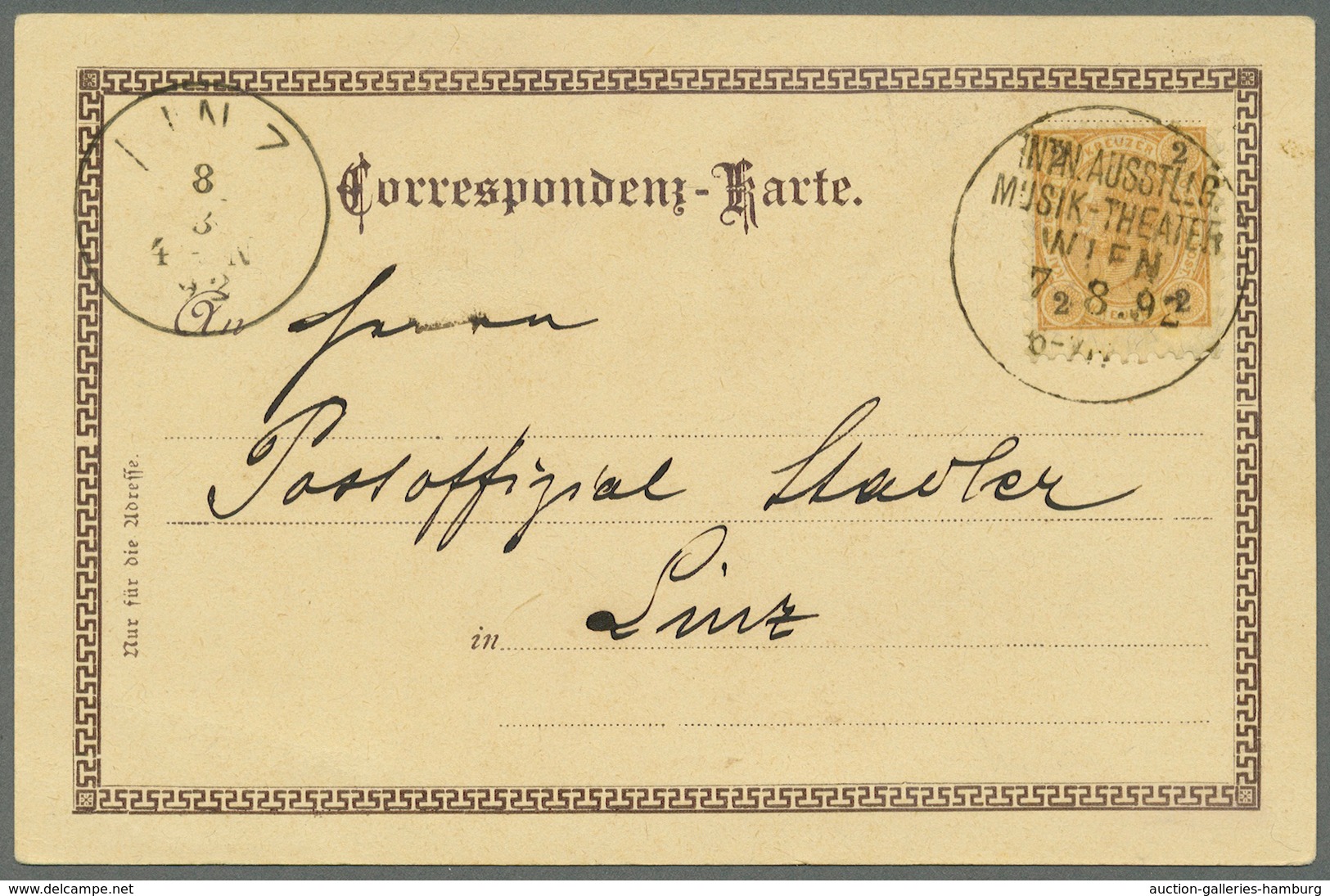 Österreich - Sonderstempel: 1892 (7.8.), Zwei Ansichtskarten 'Alt-Wien' (grünlicher Bzw. Weißer Kart - Franking Machines (EMA)