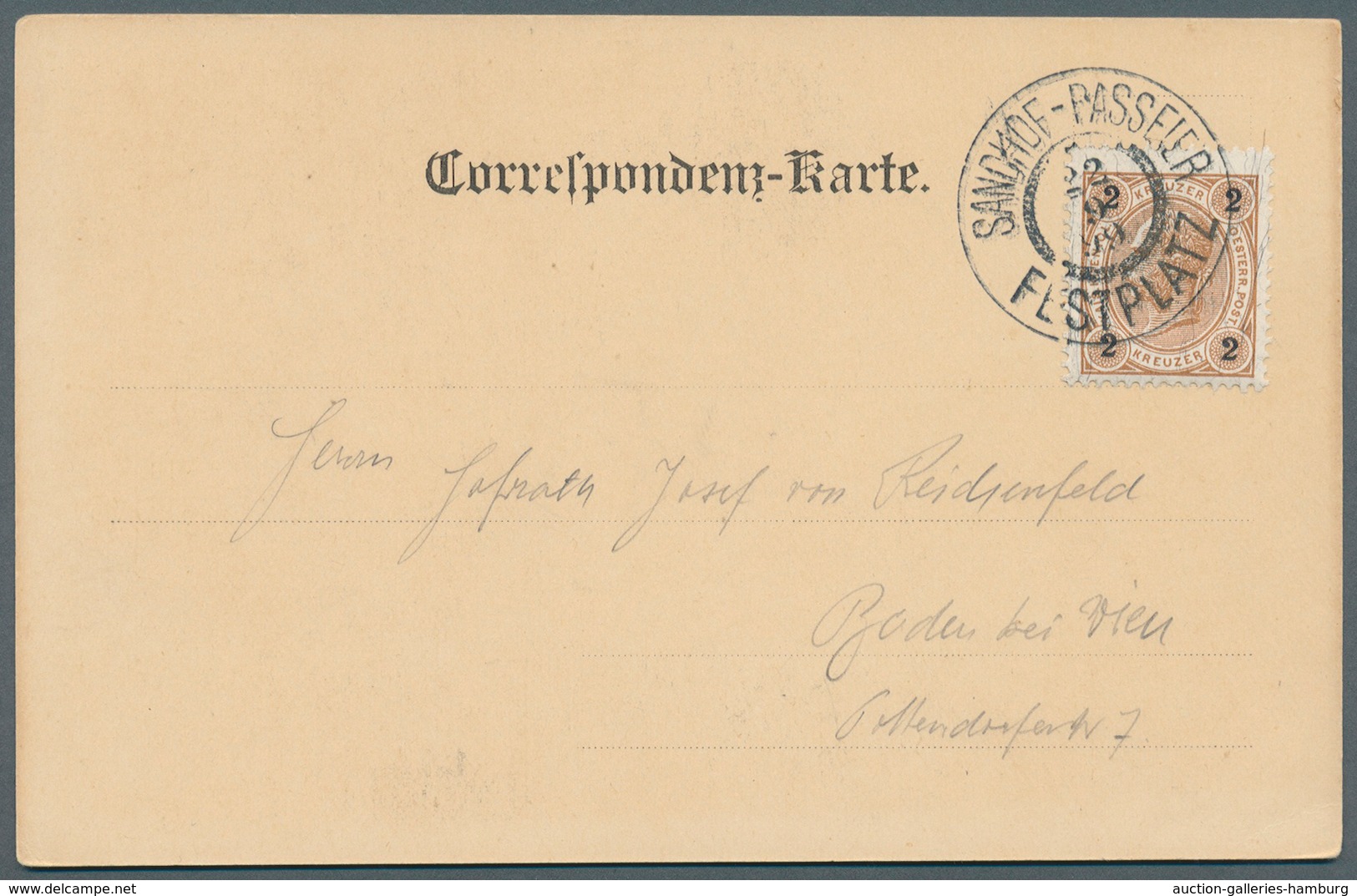 Österreich - Sonderstempel: 1899 (22.9.), Ansichtskarte Mit S/w. Abbildung 'Neue Hofer-Kapelle In Pa - Maschinenstempel (EMA)