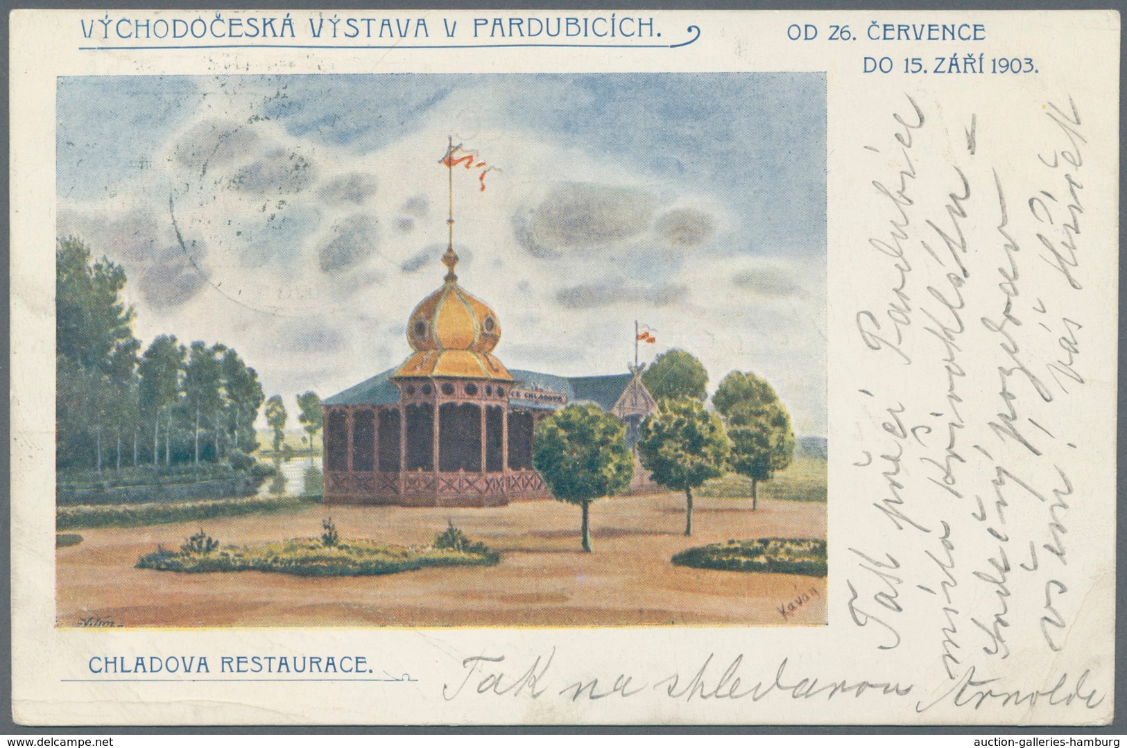 Österreich - Sonderstempel: 1903 (9. bis 15.8.), vier verschiedene Ausstellungskarten (Lesnicky Pavi