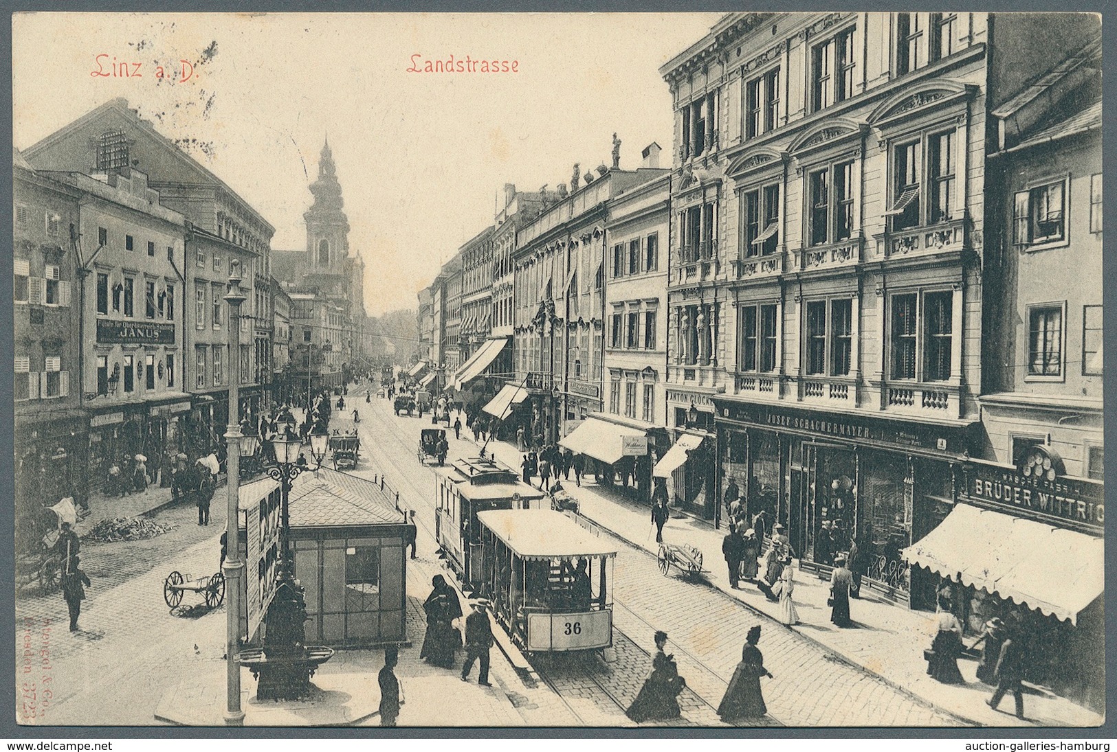 Österreich - Sonderstempel: 1905 (5.9.), Ansichtskarte Mit S/w. Abbildung 'Linz Landstraße' Von Linz - Máquinas Franqueo (EMA)