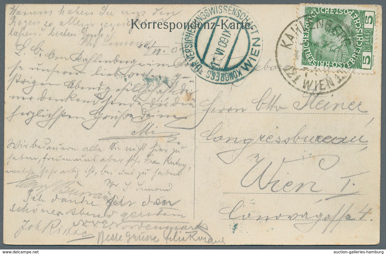 Österreich - Sonderstempel: 1909 (11.6.), Ansichtskarte Mit 5 H.-Frankatur Mit Klaren So.-Stpl. 'KON - Franking Machines (EMA)