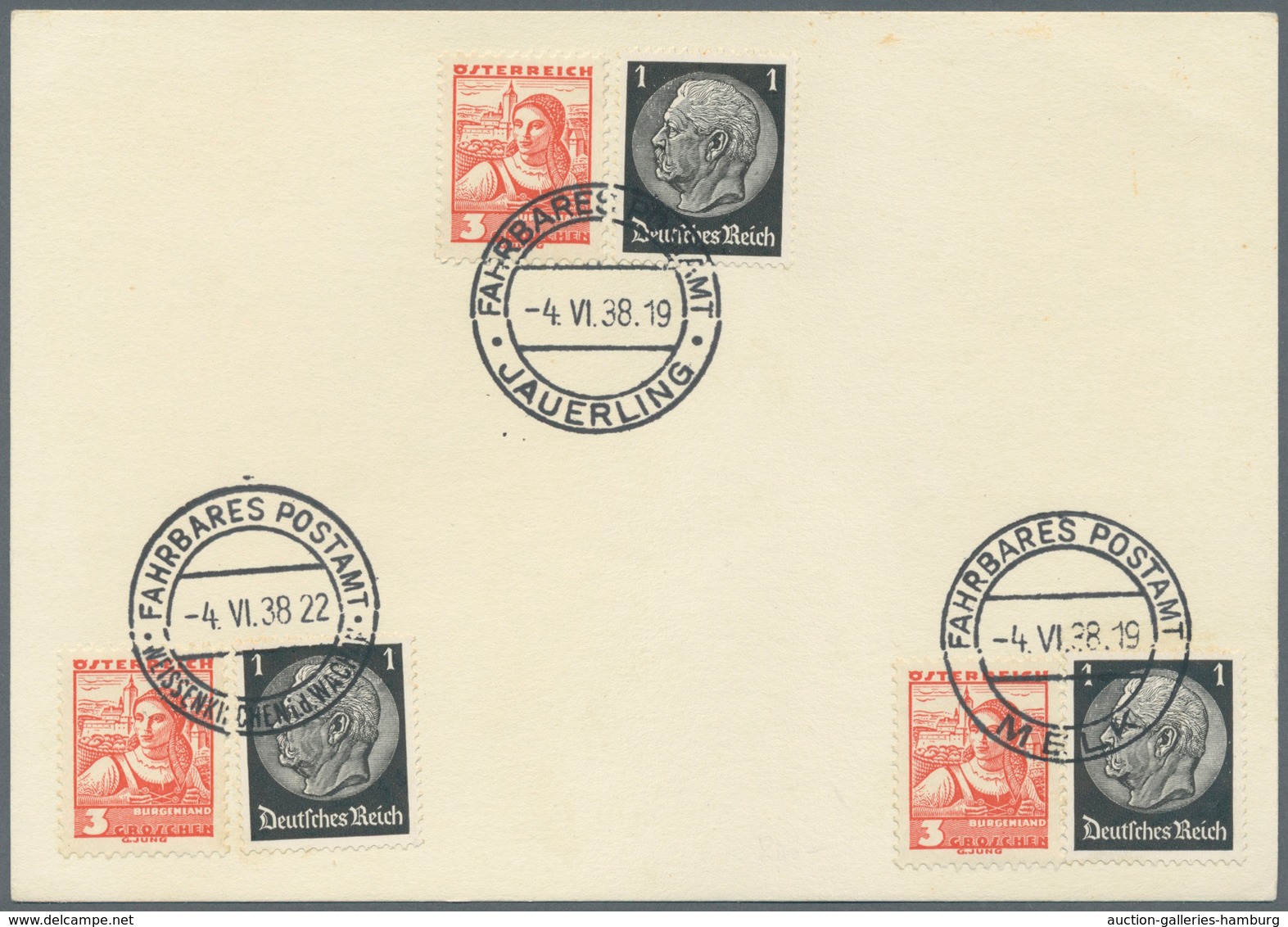 Österreich - Sonderstempel: OSTMARK: 1938 (4.6.), Zwei Kartonblätter Davon Eines Mit Zudruck 'Festwo - Franking Machines (EMA)