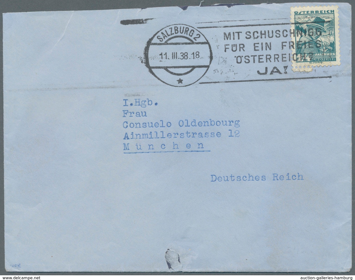 Österreich - Werbestempel: 1938 (11.3.), Briefumschlag Mit Trachten 24 Gr. Mit Wahlwerbe-Maschinenst - Máquinas Franqueo (EMA)