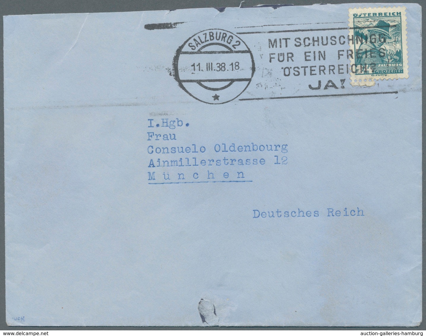 Österreich - Werbestempel: 1938 (11.3.), Briefumschlag Mit Trachten 24 Gr. Mit Wahlwerbe-Maschinenst - Frankeermachines (EMA)