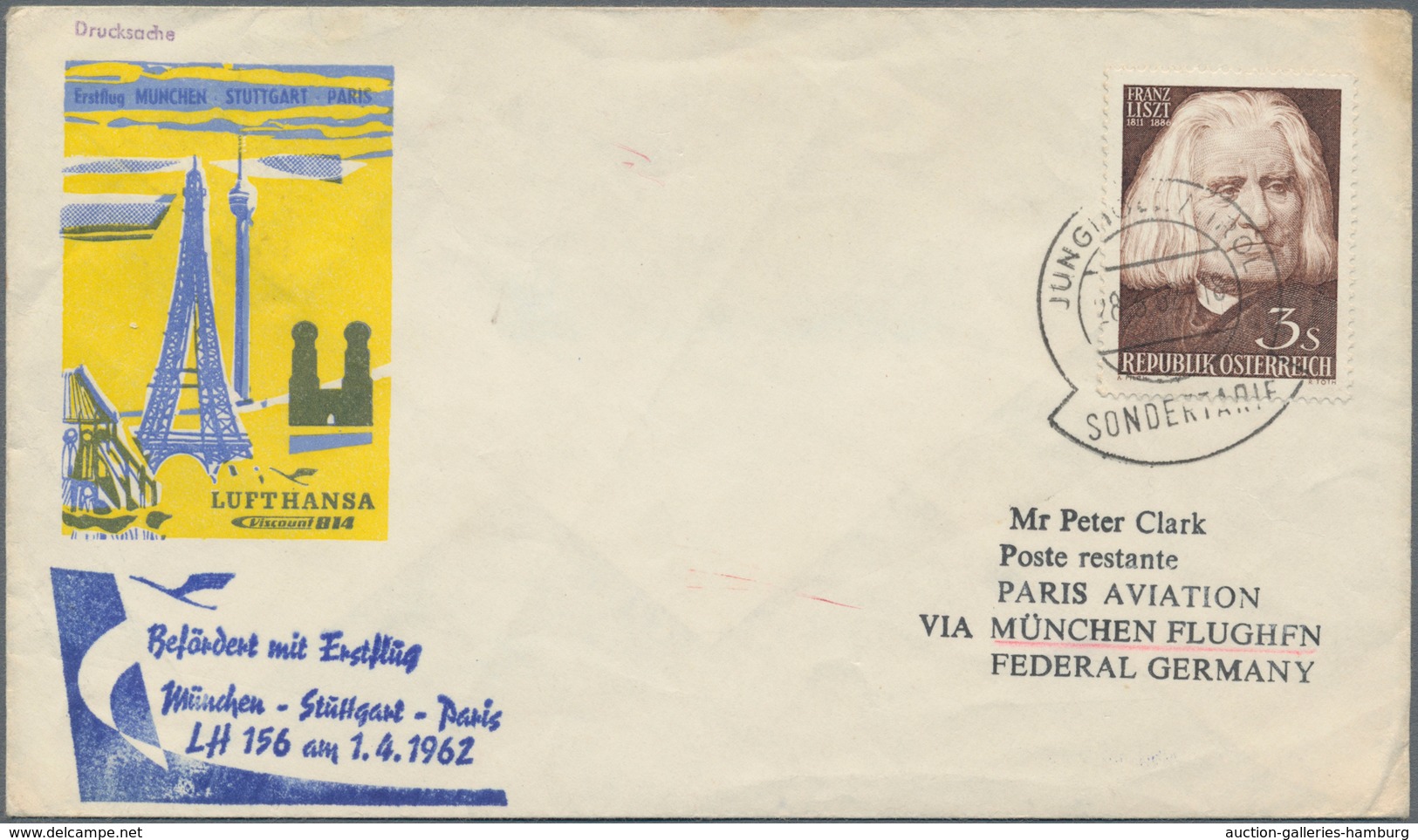 Österreich - Besonderheiten: 1962/1966, 5 Luftpost-Briefe aus Hirschegg und Jungholz (Zolllanschlußg