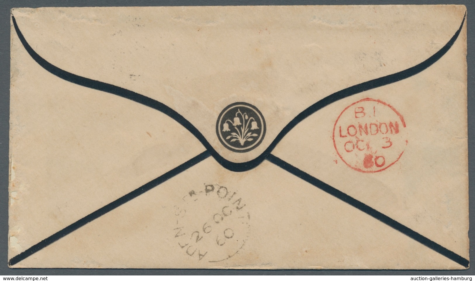 Aden: 1860, Incoming Mail, Mourning Cover From Liverpool With Queen Victoria 6 Pence Pale Lilac Via - Jemen