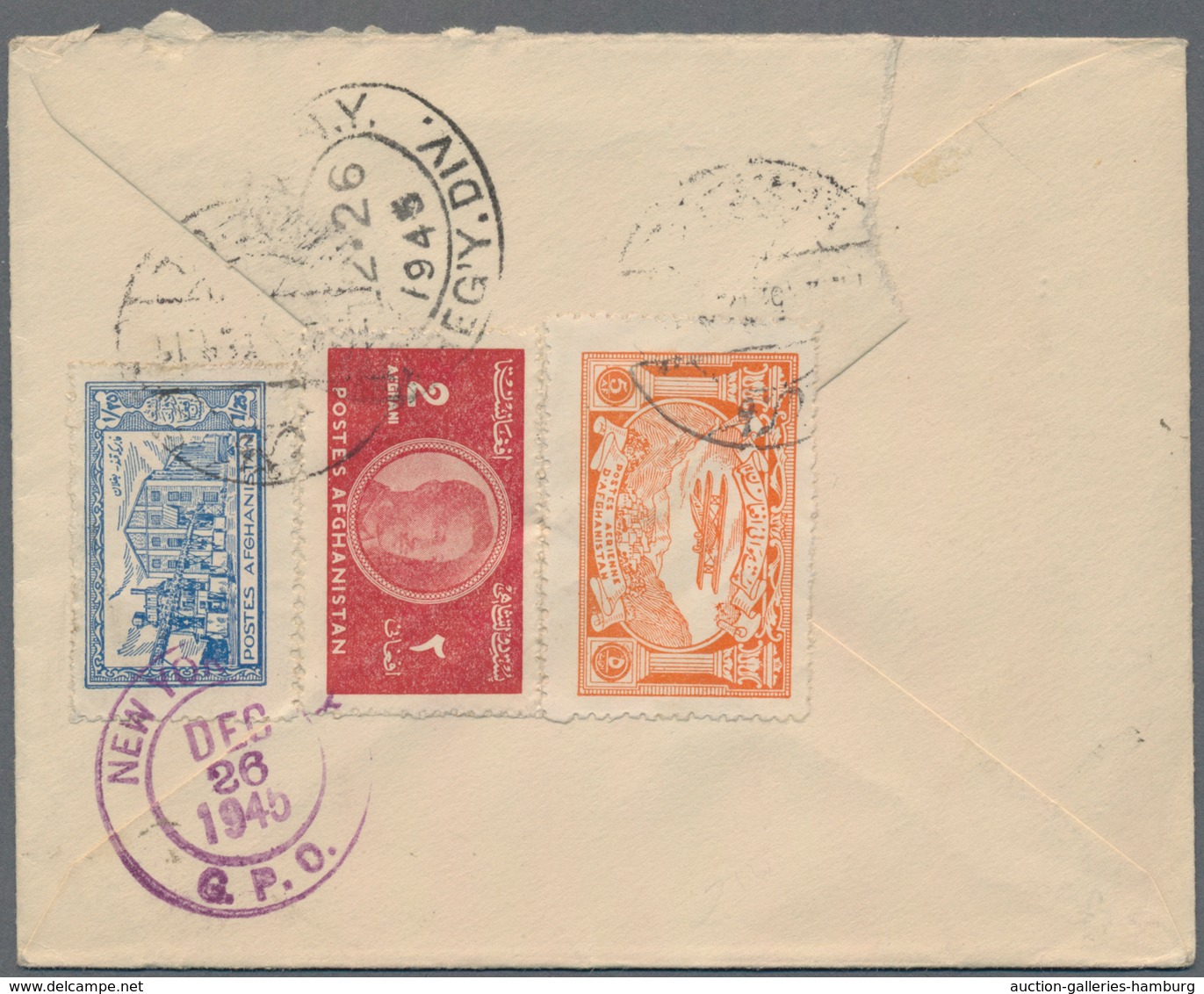 Afghanistan: 1945/1955, Three Airmail Covers To USA - Afghanistan