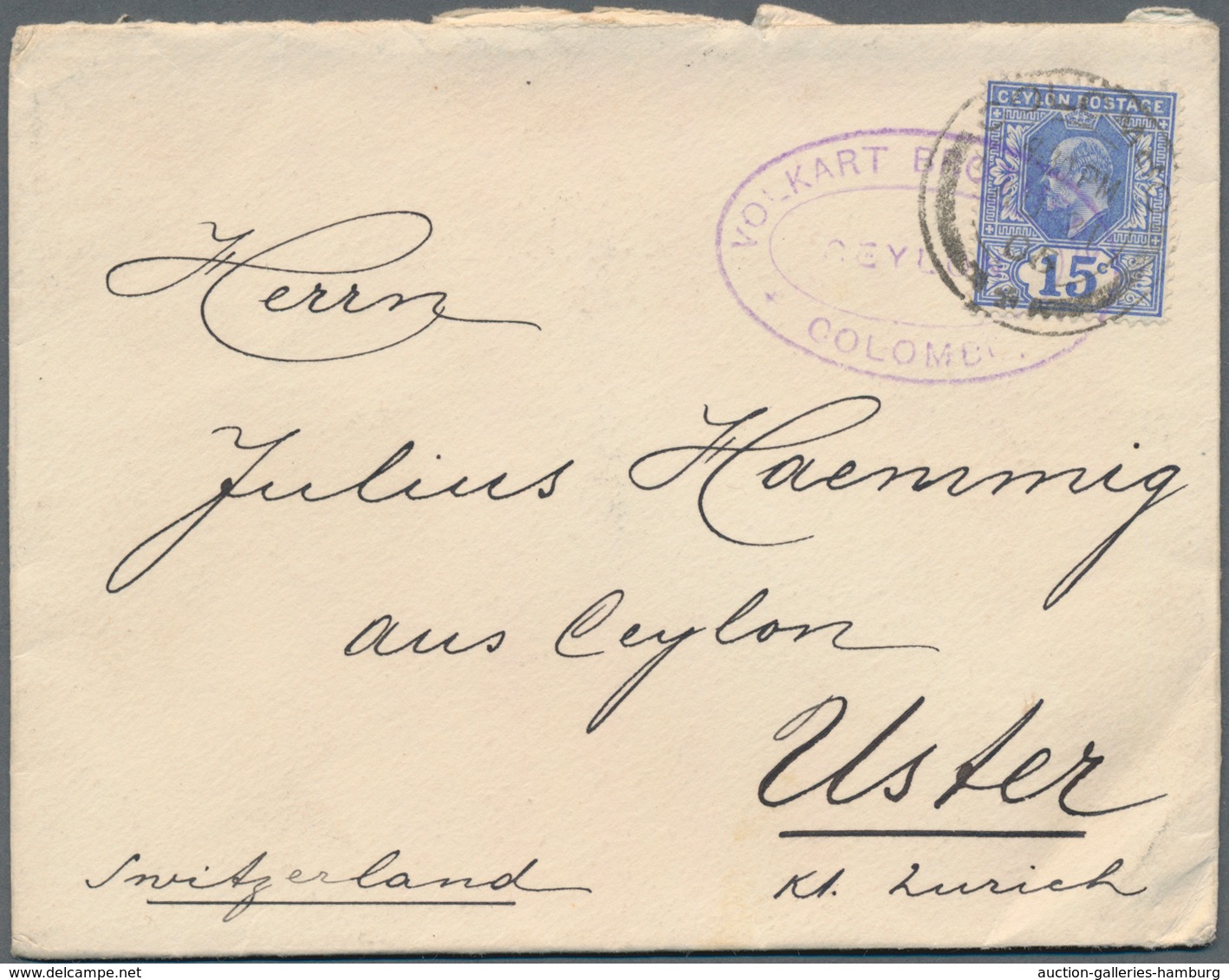 Ceylon / Sri Lanka: 1899/1905: Two Interesting And Attractive Covers From Colombo To Europe, With 18 - Sri Lanka (Ceilán) (1948-...)