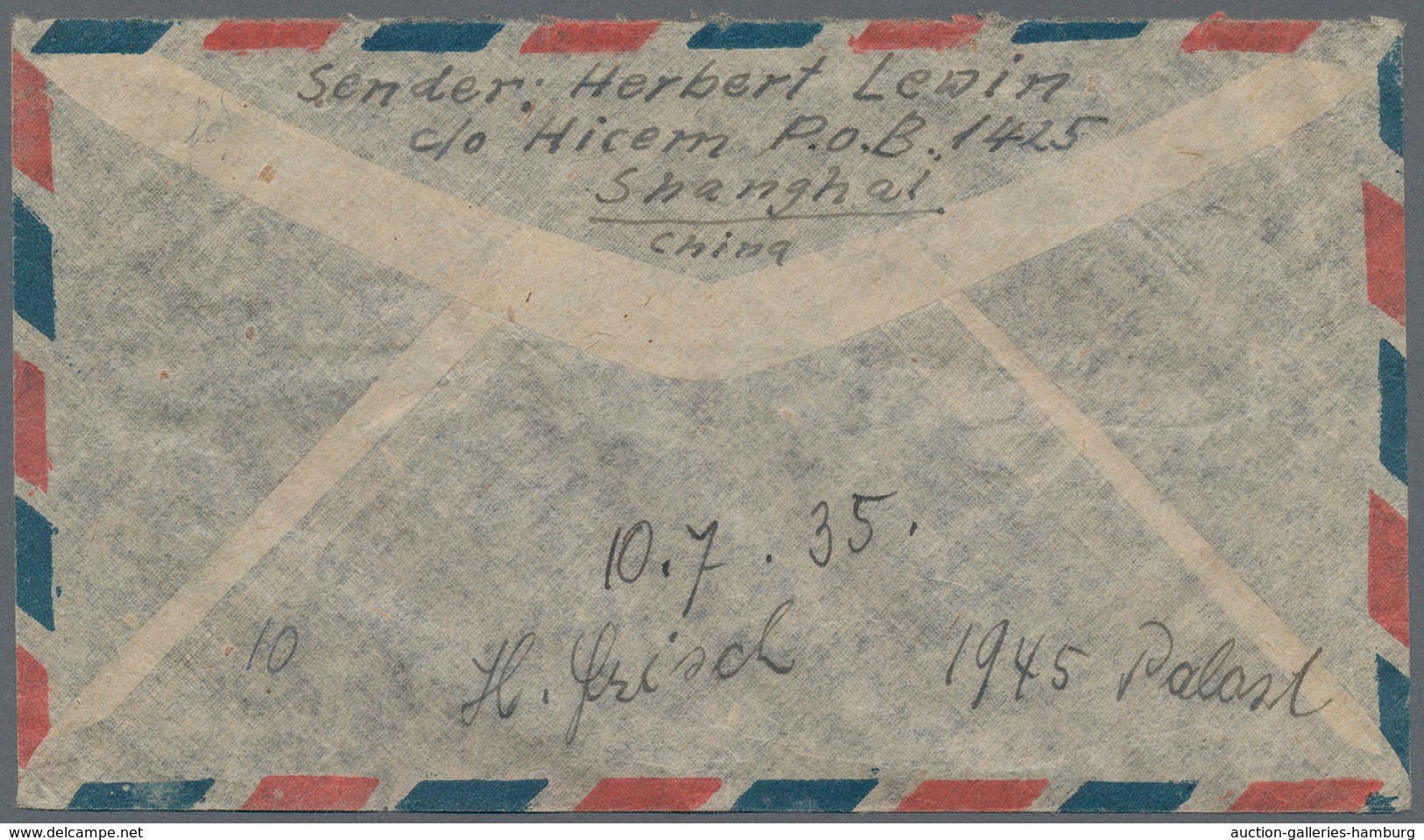 China: 1945, Victory, Cpl. Set Complete "SHANGHAI 2.8.46" To Air Mail Cover To London/England. - Otros & Sin Clasificación