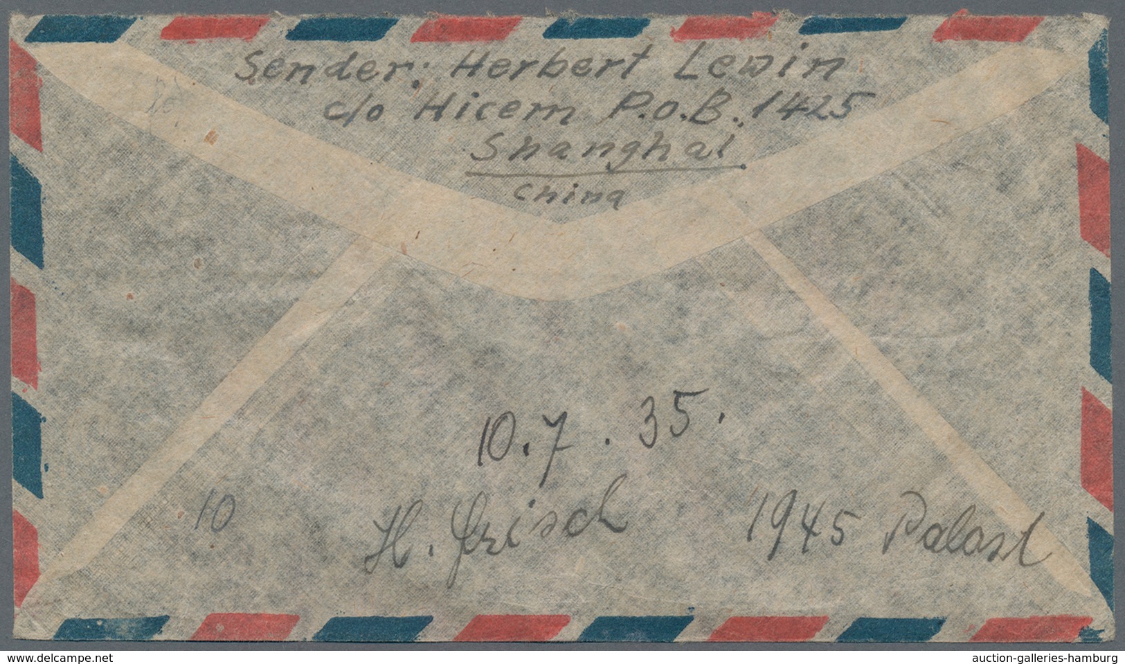 China: 1945, Victory, Cpl. Set Complete "SHANGHAI 2.8.46" To Air Mail Cover To London/England. - Sonstige & Ohne Zuordnung