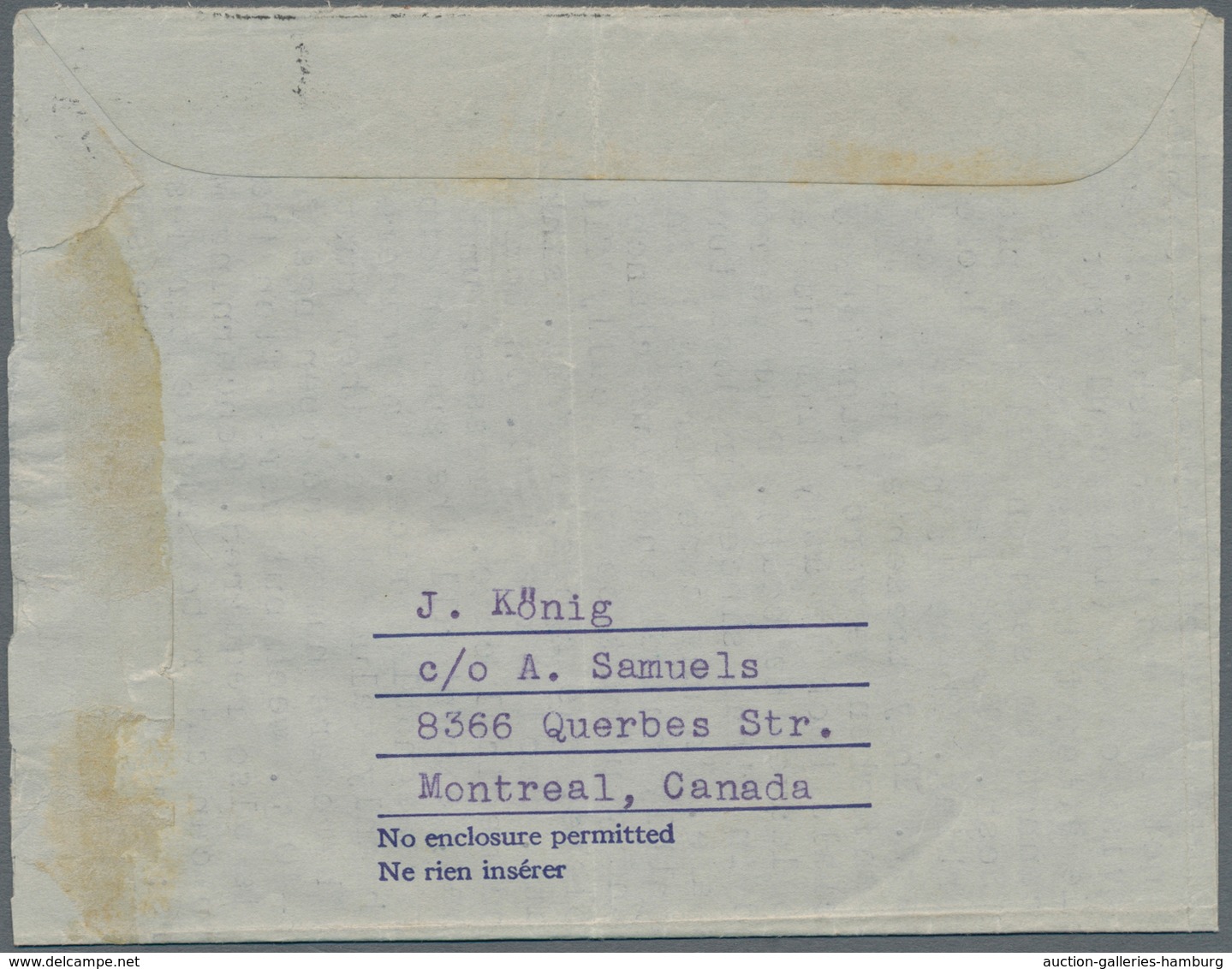 China - Besonderheiten: 1949, Airletter Sheet 15c. Red Written At Montreal 4 Nov. 1949 With Comprehe - Sonstige & Ohne Zuordnung