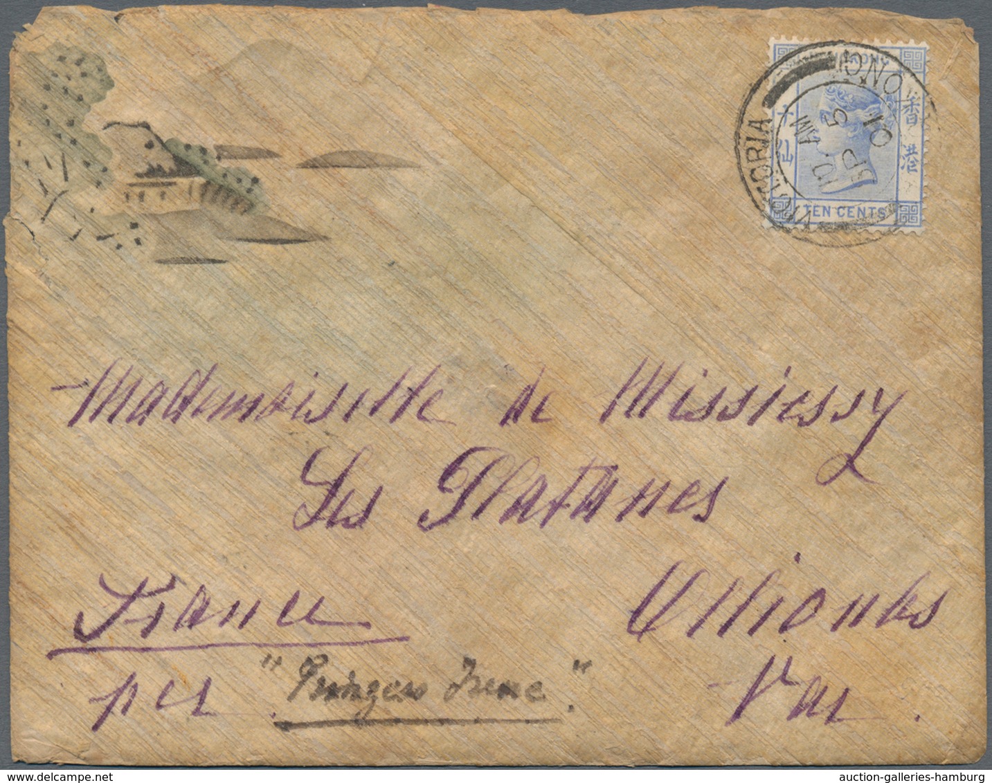 Hongkong: 1901,1902, Illustrated Letter With Content And Postcard To France Respectively To Scotland - Sonstige & Ohne Zuordnung