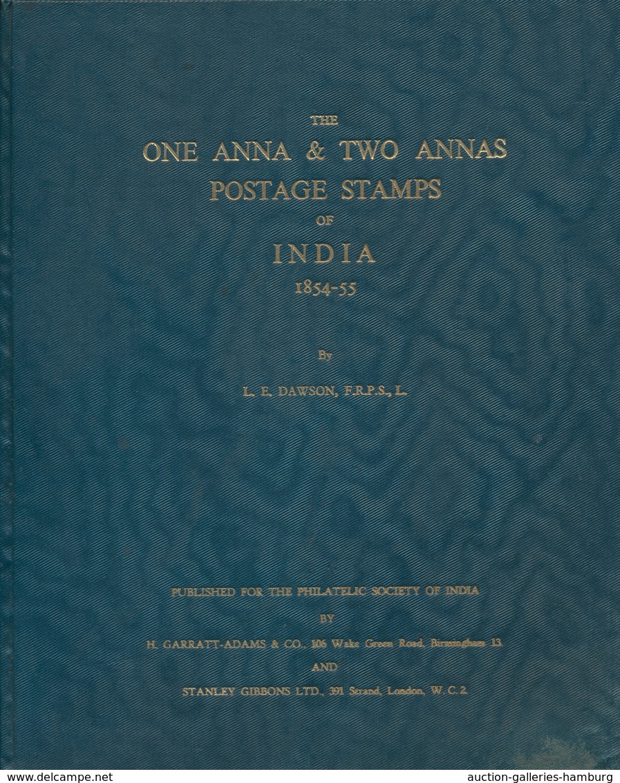 Indien: 1854-55, L.E.Dawson. The One Anna & Two Annas Stamps Of India. 1948. The Bibliophile Classic - 1854 Compañia Británica De Las Indias