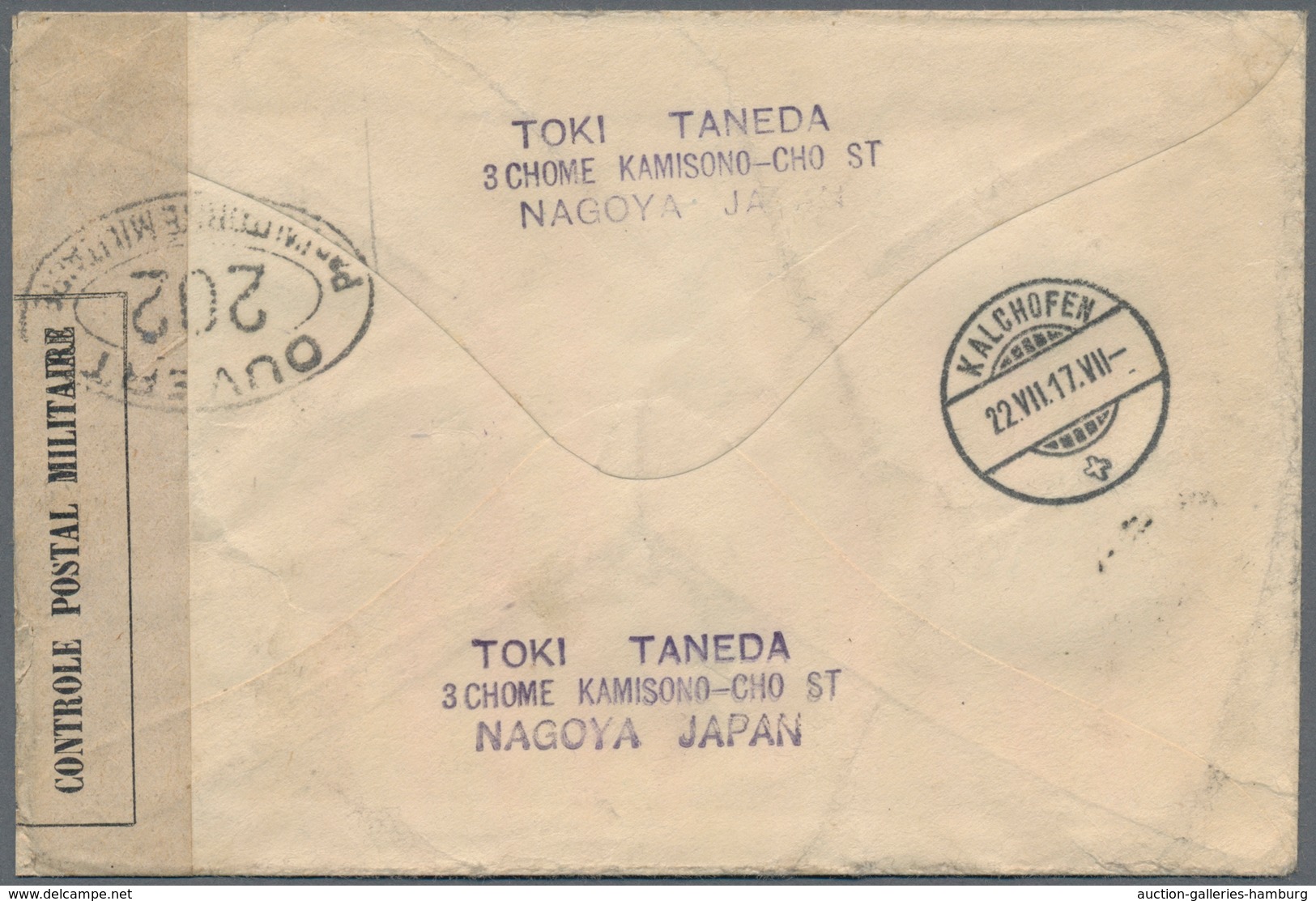 Japan: 1917/29, Covers To Switzerland (3) Or Finland (1): Printed Matter With French Censor Tape, Re - Sonstige & Ohne Zuordnung