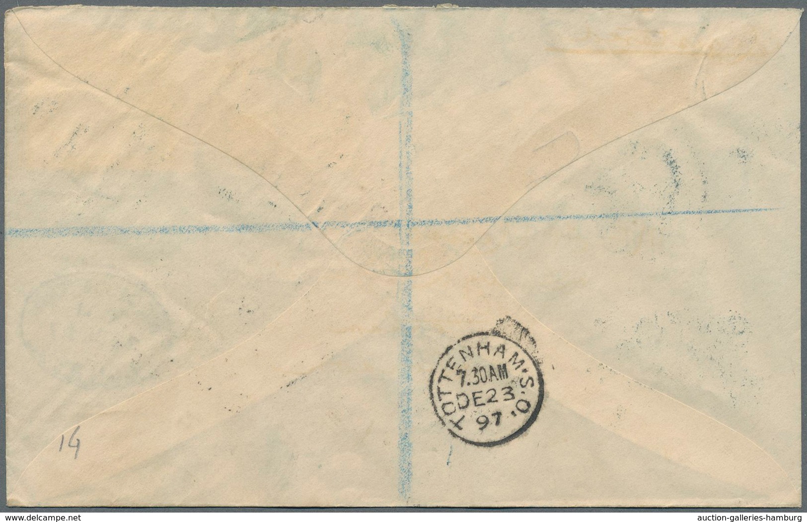 Labuan: 1897 Registered Cover To Tottenham, London Franked By 12c. Vermilion, LABUAN Ovpt At Top, An - Otros & Sin Clasificación
