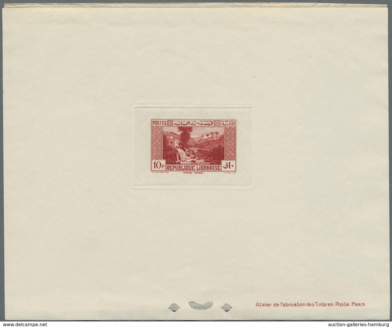 Libanon: 1937/1938, Definitives, 0.10pi., 0.50pi., 3pi., 4pi., 4.50pi., 10pi., 15pi., seven epreuve