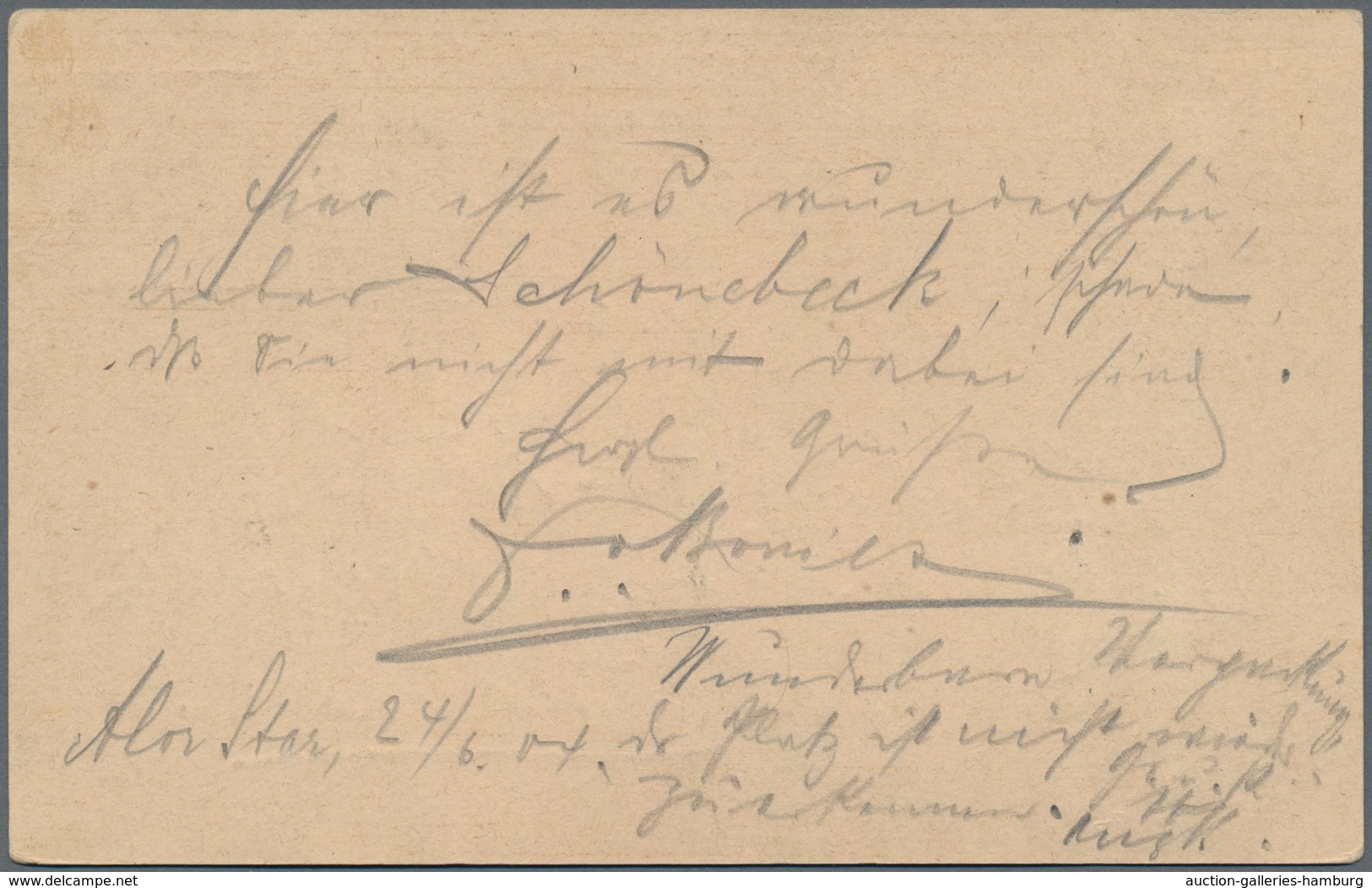 Malaiische Staaten - Kedah: 1904: Siamese Postal Stationery Card 4 Atts. Carmine (issued 1887) Used - Kedah