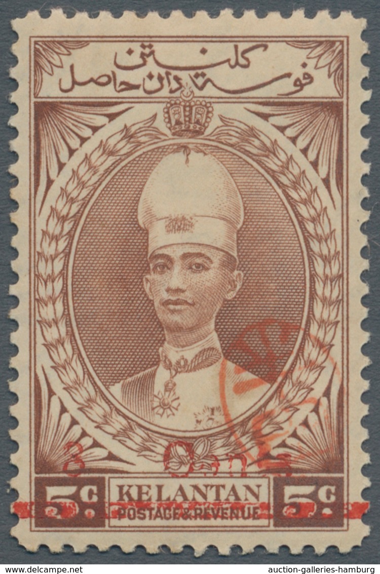 Malaiische Staaten - Kelantan: 1944 (ca.) Japanese Occupation Mint 5c Red-brown Overprinted 8 Cents - Kelantan