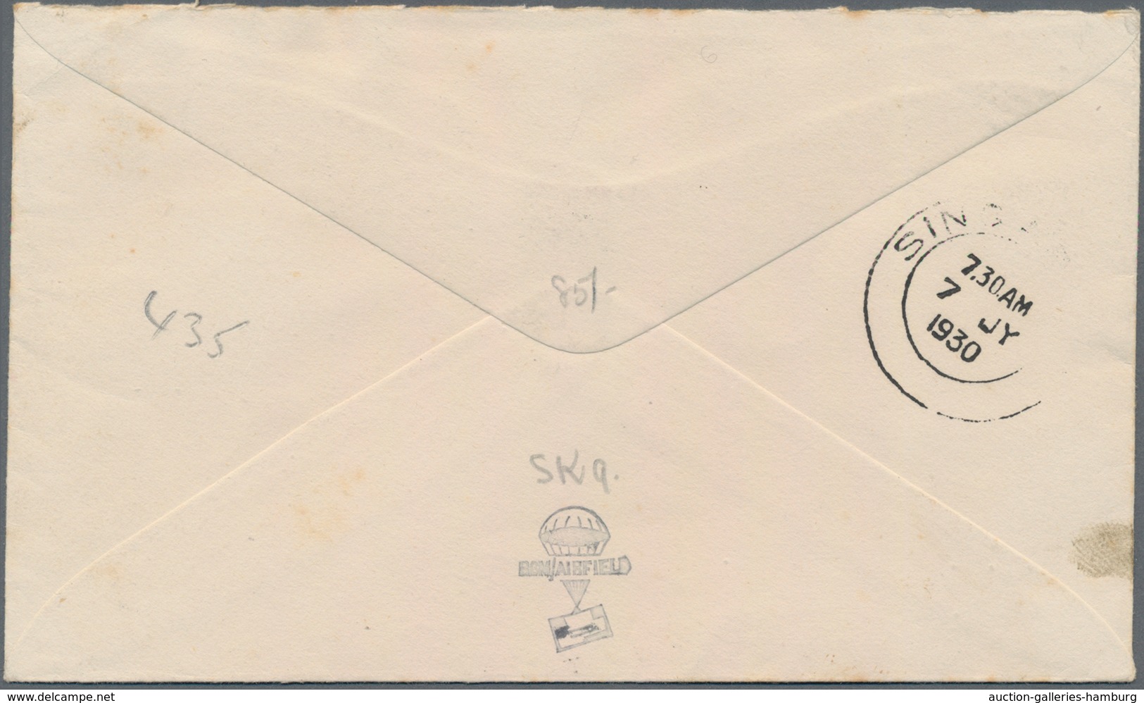 Malaiische Staaten - Sarawak: 1930, KUCHING 5 JUL 1930, Airmail Letter By "R.A.F. Flying Boat S 1419 - Sonstige & Ohne Zuordnung