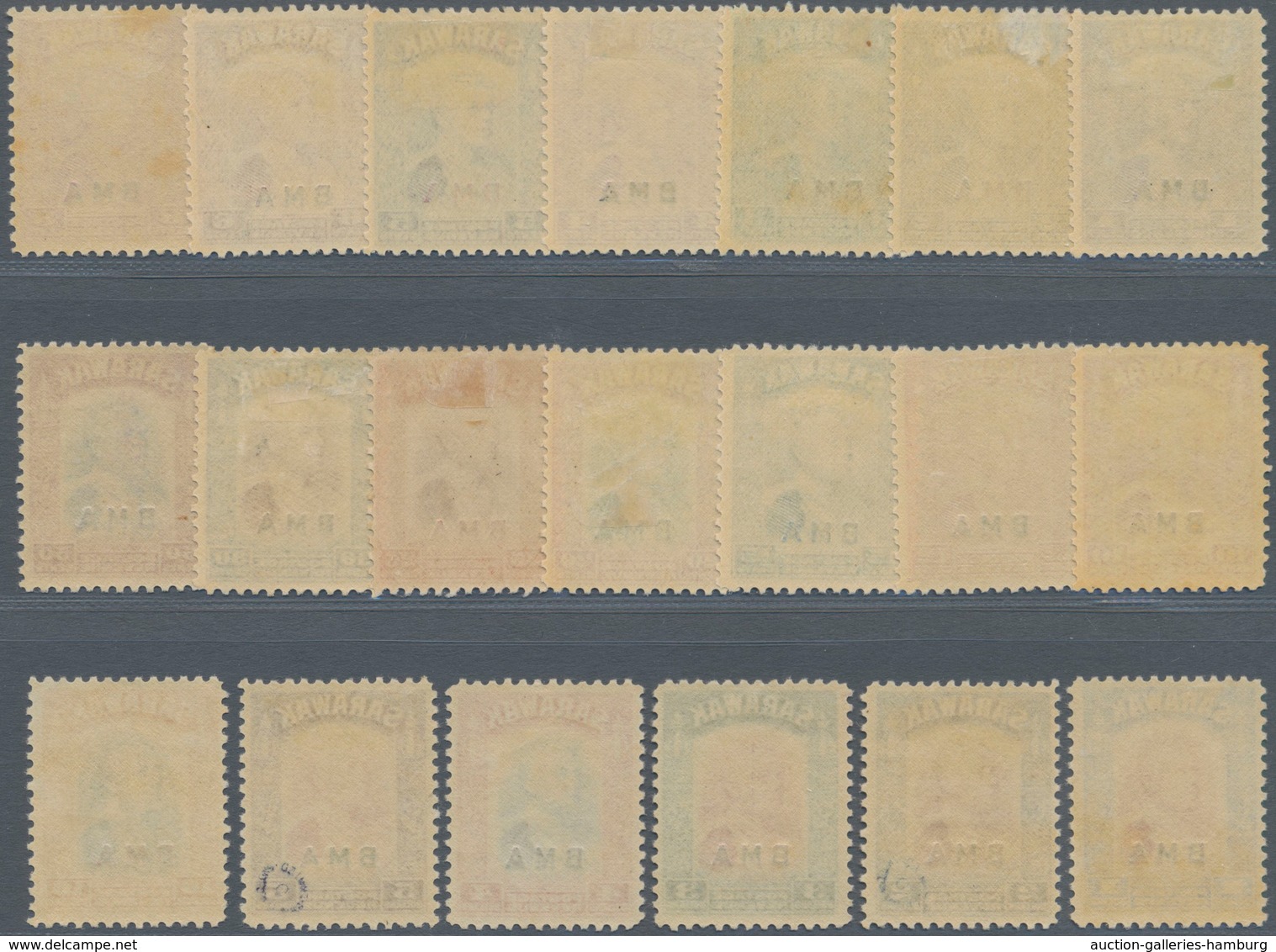 Malaiische Staaten - Sarawak: 1945, Sir Charles Vyner Brooke With BMA Opt. Complete Set Of 20, Mint - Andere & Zonder Classificatie