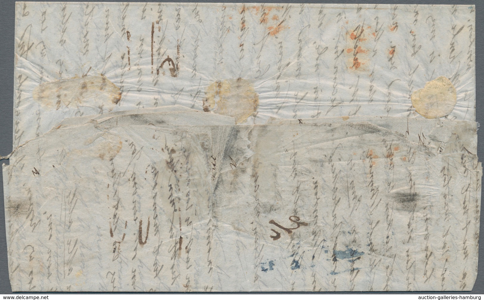 Niederländisch-Indien: 1848, Folded Letter From The Hague Via Marseille To Batavia With Rare Ra2 LAN - Niederländisch-Indien