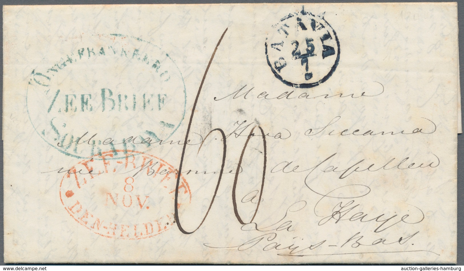 Niederländisch-Indien: 1868, Entire Letter From Batavia To La Haye In The Netherlands, On The Fronts - Nederlands-Indië