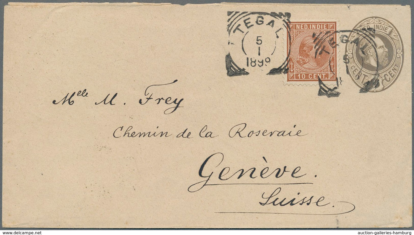 Niederländisch-Indien: 1899-1901, Three Postal Stationery Envelopes, With 1) Env. 15c. Olive Brown U - Nederlands-Indië