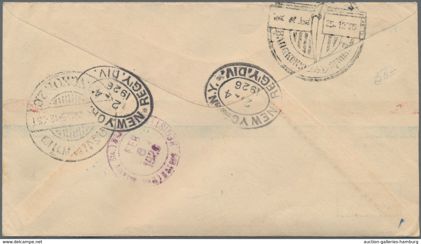 Thailand: 1926/1931, Registered Airmail Cover From Roi Etch To West Roxbury, Mass., U.S.A. Via Roi E - Thailand